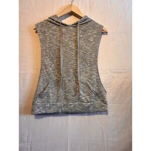 Lit 26 Sleeveless Hoodie Top Women’s M Light Grey Knit Pullover Athleisure